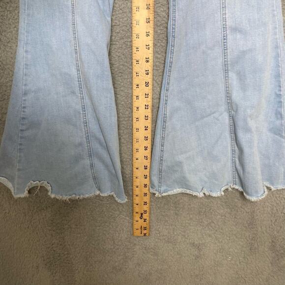 Forever 21 light wash twisted seam high waisted bell bottom denim jeans retro 29 - Picture 8 of 11